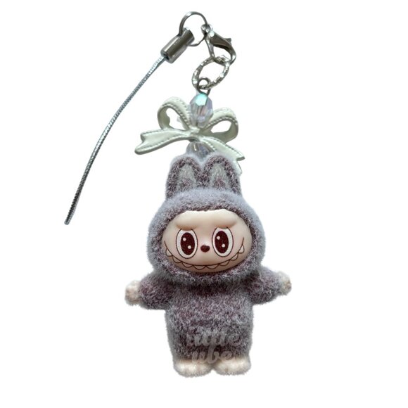 [SET OF 4] Mini Flocked Monster Keychain / Phone Charm - Standing figure - Picture 4 of 7